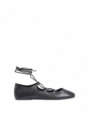 NA-KD Ballerinas mit Schnürung - Flache Schuhe - Schwarz - EU 38