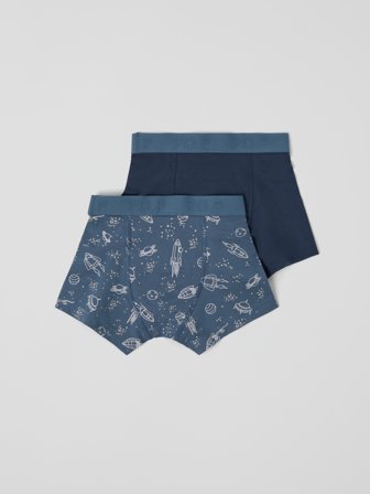 Polarn O. Pyret - 2-pack boxer shorts - 122 - 128 - Childrenswear - blue
