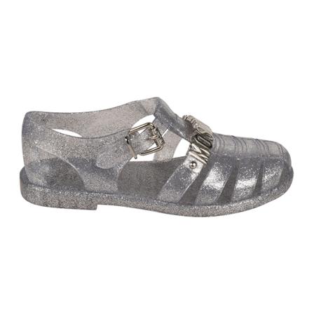 Moschino, Flat Sandals Szary, Kobieta, Rozmiar: 39 EU