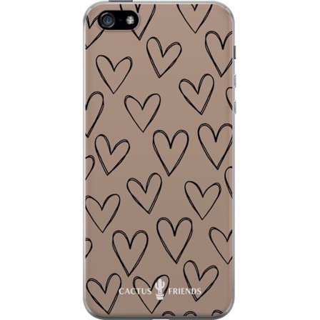 Yhteensopiva Puhelinkuori Apple Apple iPhone 5 Cactus and Friends - Earthy Sketch Hearts