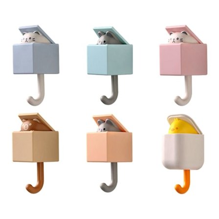 6 kpl Söpö Decor Cat Key Hook Kissakoukku