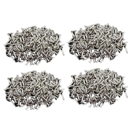 400 kpl kitaran plektran suojusruuveja Fender Strat/Tele sähkökitaralle/bassolle, hopea.pa