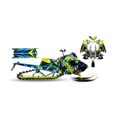 Tarrasarja SweTown D-Wolf Sininen-Lime - Polaris Axys 800 SKS 146 2018-2020