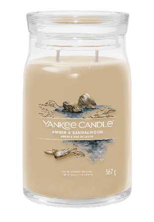 Yankee Candle Signature Large Jar Amber & Sandalwood Ljus ljusstakar Beige 568 g
