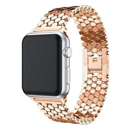 Apple Watch 42 mm klockarmband med polygonmönster - Roséguld Rosa