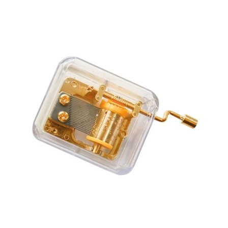 Håndsveivet gjennomsiktig spilledåse mini spilledåse