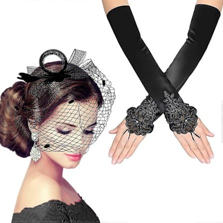 Fascinator - Lange Satin Opera Handsker Til Kvinder