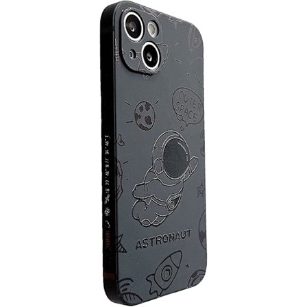 Sött skal till iPhone 13, Cool tecknad astronaut raket måne rymddesign Snygg mjuk TPU stötdämpande halkfri skyddande trendigt skal (iphone 1