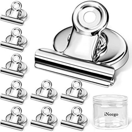 12 stk. magnetiske clips, stærke køleskabsmagneter, perfekte magneter til køkken, køleskab, fryser, ridsebestandige magneter, whiteboard-magneter til 