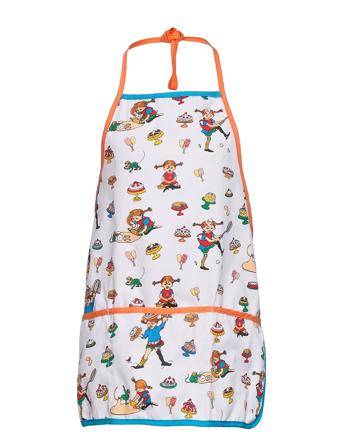 Pippi Bakes Kids' Apron White Home Meal Time Baking & Cooking Aprons Multi/mønstret Martinex