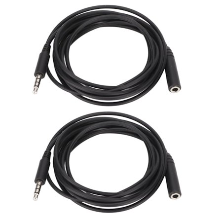 2 st Hörlursförlängningssladd 3,5 mm AUX Hane till Hona Hörlursförlängningskabel för Hem Utomhus
