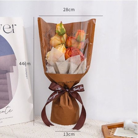 20/30 STK Rose Packing Sleeve Bag Buket Pakkepose KAFFE