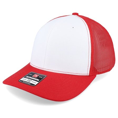 Richardson - White trucker Caps - 112 Alternate White/Red Trucker @ Hatstore