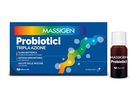 Massigen Probiotici 10 Flaconcini Benessere Intestinale