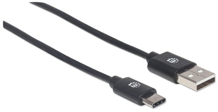 Manhattan MH Cable, Hi-Speed USB 2.0, A-Male/C-Male, 3m, Black, Polyba