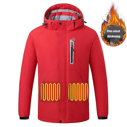 Opvarmet jakke til mænd, 8 varmezoner, varm udendørsjakke