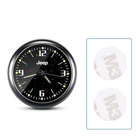 Bilklocka Luminous Elektronisk Klocka Kvartsur Dekorativ Klocka (Jeep) Tvåpack