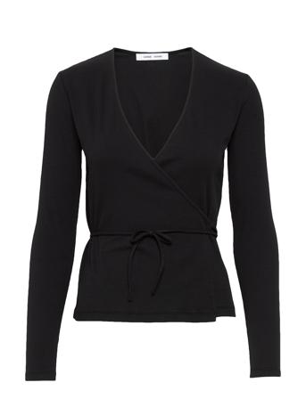 Sarai Wrap Ls 12708 Langærmet T-shirt Sort Samsøe Samsøe