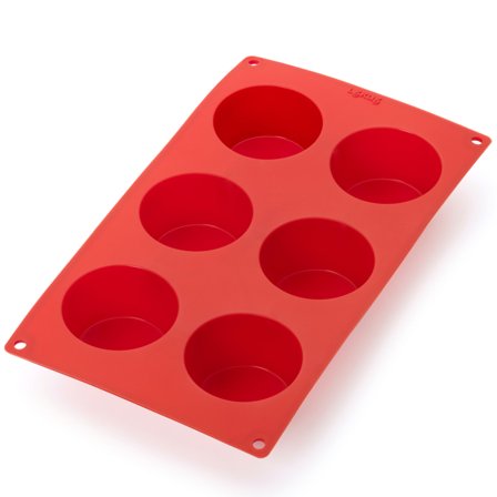 Lékué Muffins silikonform, 6 hull, rød