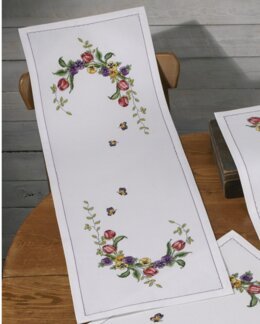 Løber Tulipaner og stedmoderblomster - Permin