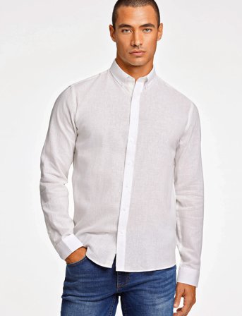 Lindbergh Linen/Cotton Shirt L/S - White - M