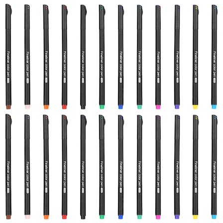 0,4 mm:n kärjellä varustetut värilliset tussit piirtämiseen, lehtiöihin, finelinereihin, maalaustarvikkeisiin