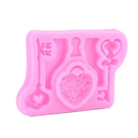 Lås silikon kärleksform nyckel fondant silikonform kakdekorationsverktyg