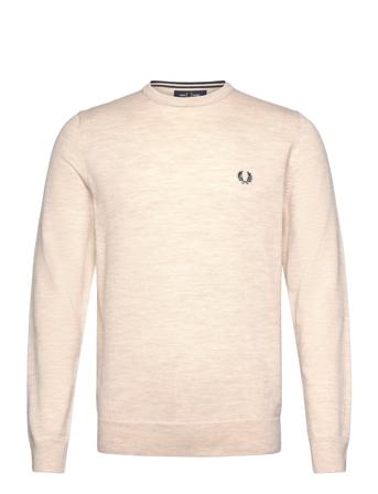 Classic C/N Jumper Tops Knitwear Round Necks Cream Fred Perry