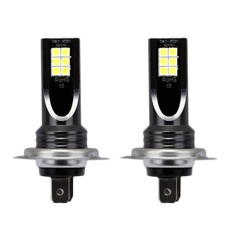 2 x H7 LED-ajovalot autoon DC12-24 6500K