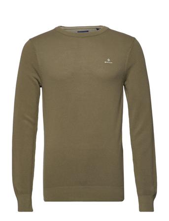 Cotton Pique C-Neck Green GANT