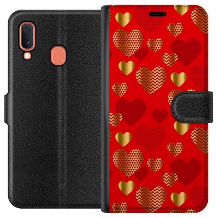 Yhteensopiva Lompakkokotelo Samsung Samsung Galaxy A20e GoldenHearts