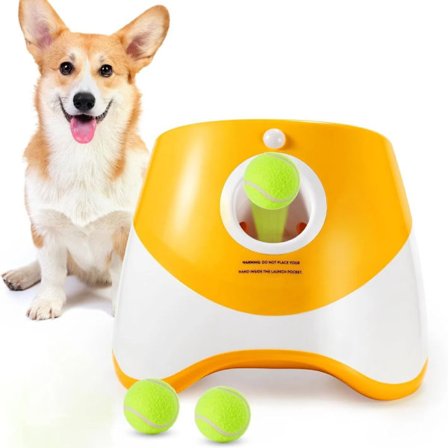 Automatisk hundeboldkaster, hundeboldkaster med 3 mini tennisbolde, interaktivt hundelegetøj tennisboldkaster til små hunde
