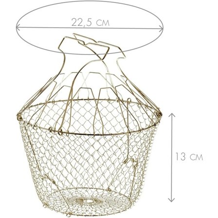 Foldbar salatkurv med stivere - Rustfrit stål - Nem at bruge
