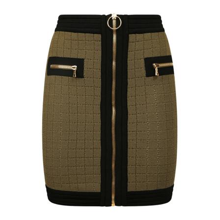 Balmain, Mini Skirt Zielony, Kobieta, Rozmiar: S