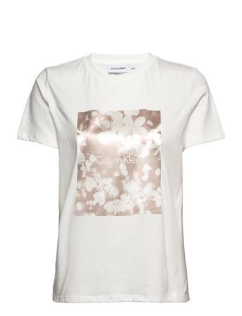 Abstract Floral T-Shirt T-shirts & Tops Short-sleeved Valkoinen Calvin Klein