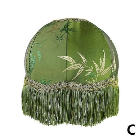 Elegant grøn lampeskærm med kant, victorianske vintage lampeskærme retro bordlampeskærm europæisk