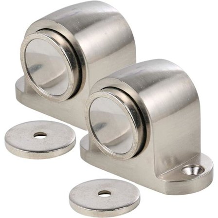 Set med 2 magnetiska dörrstoppar i legering med fångskruvfäste Fältfixeringstråddragningsfinish