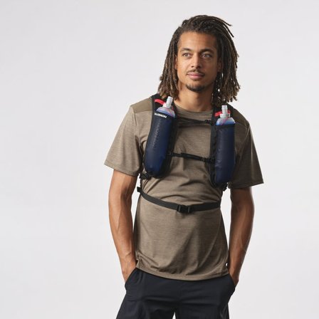 Salomon - Sac à dos unisexe entre 0 et 29 L Cross 8 - Black / White / High Risk RED