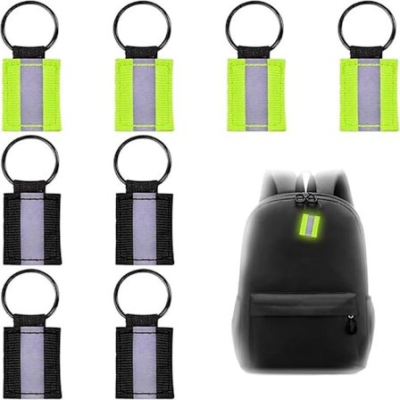 8 kpl Turvaheijastimia Tyylikkäät heijastinriipukset Avaimenperä Vedenpitävä heijastava avaimenperä Riippuva avaimenperä Nylon Avaimenperät reppuun 