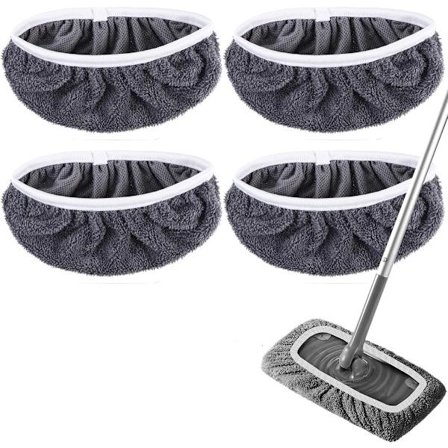 4-pak genanvendelige mikrofiberklude - Egnet til effektiv fejende rengøring