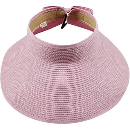 Rosa - Sommer Dame Halm Solhat Strand Solhat Hovedbeklædning Solhat Solbeskyttelse Åndbar UV-beskyttelse Sammenfoldelig Sommer Strand Casual Rejse