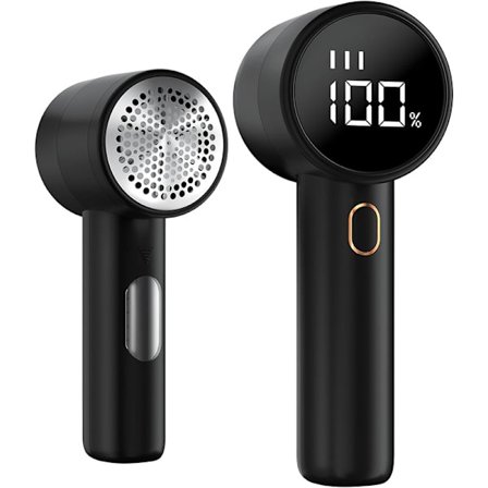 (Musta) Kangasnyppyjen poistaja, Nukanpoistaja, Ladattava, Sähköinen Kannettava Neuleen Nukanpoistaja 3 Nopeudella, 6 Terällä, Digitaalinen