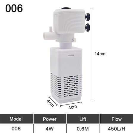 Aquarium Filter Pump Fish Tank Dränkbar Tyst