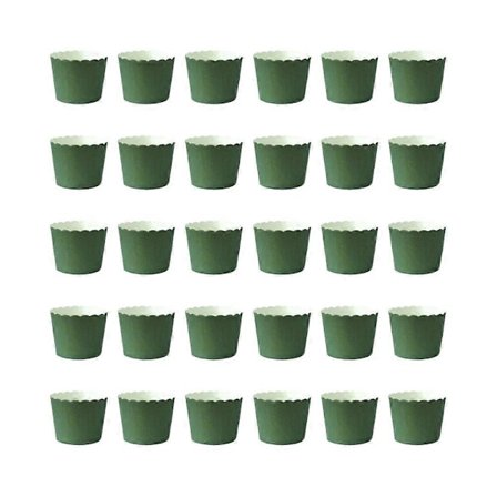 50 stk. ensfargede muffinsformer i papir, liten kakeholder, festgaver, bakeformer, tilbehør til bakeri og dessertbutikk (Grønn)