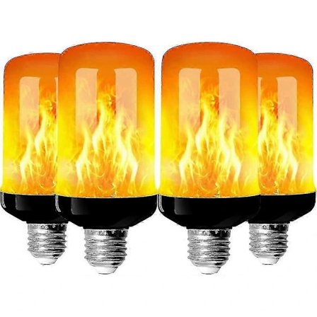 4-pack E27 Flamljuslampor 4W Bas LED Flameffektlampor 4 Belysningslägen Dekorativa Inomhuslampor för Hem Trädgård Fest_Kvalitetsgåvor