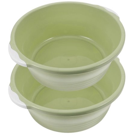 2 stk. Hjem Badeværelse Vask Plast Vaskebalje Hjem Fodbalje Husholdnings Simpel Balje (Stor Størrelse Grøn)