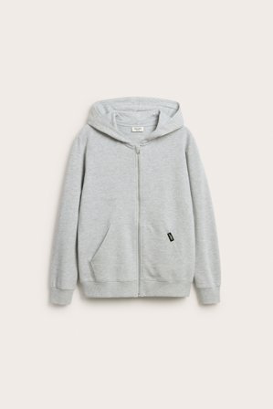 Kappahl | Bluza z kapturem, na zamek błyskawiczny Jasnoszary 158/164 | Jasnoszary