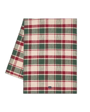 Lexington Ternet økologisk bomuld rib løber, grøn/rød/beige