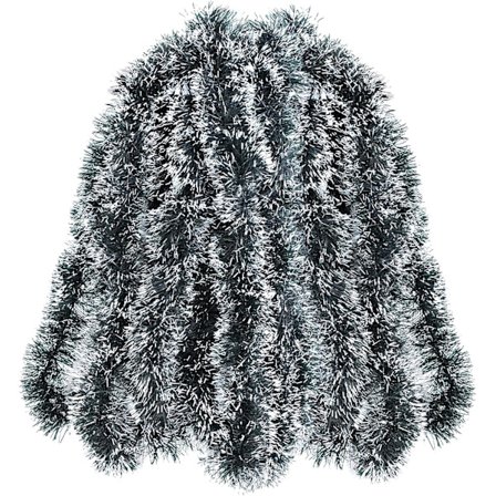 2 meter mörkgrön/vit glitter juldekoration, tjock metallisk glänsande girlang julgransdekorationer