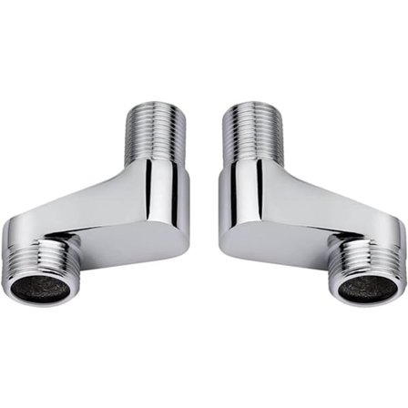 2-osainen säädettävä suihkuliitinadapteri S-liitin 75 mm - 225 mm messinkikromiliittimille kylpyhuoneen kulmaventtiileille oven lukot